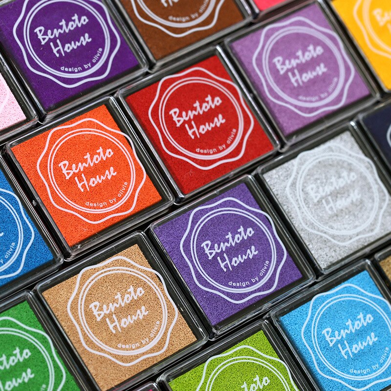 20 색 DIY 스크랩북 빈티지 공예 잉크 패드 다채로운 교사 잉크 패드 스탬프 씰링 장식 스탬프 장난감 선물